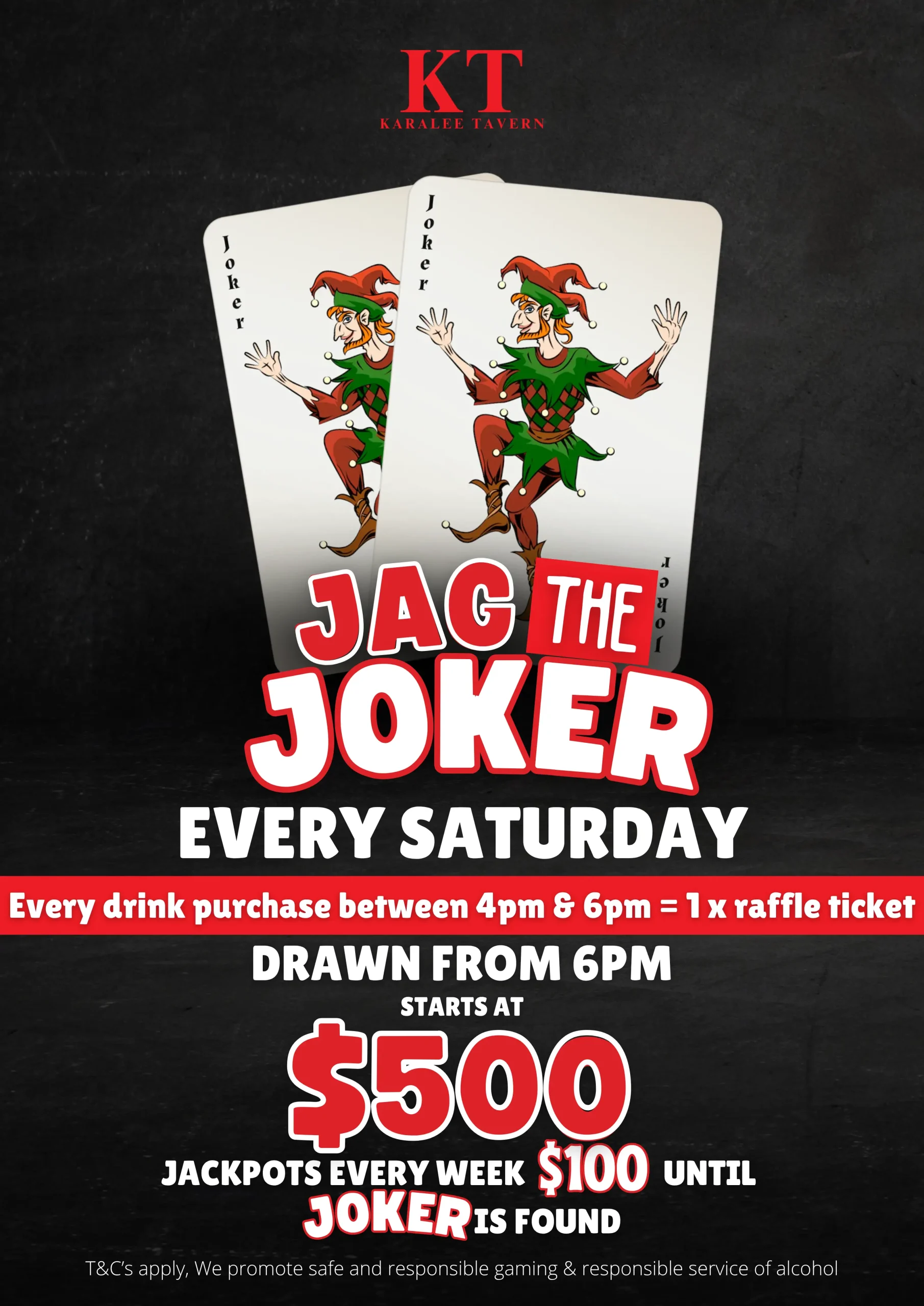 Join us for Jag The Joker every Saturday in our pub at Karalee Tavern.